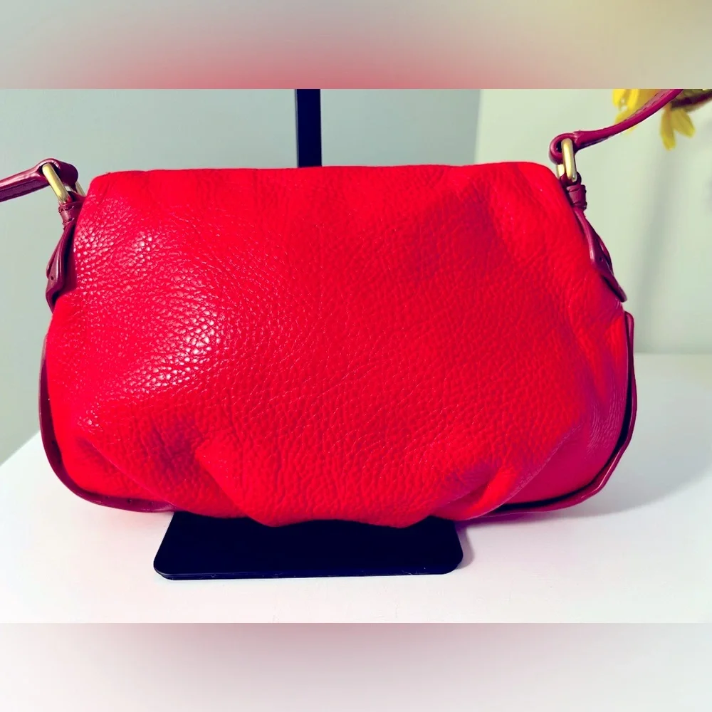 Marc by Marc Jacobs Red Leather Crossbody Bag with Gold Accents
